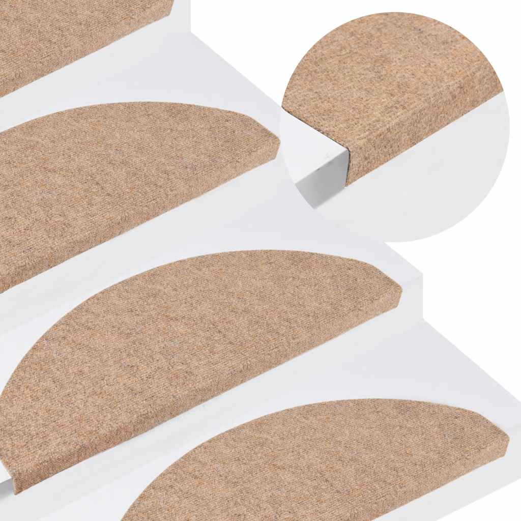 Stair Mats Self-adhesive 20 pcs Beige 65x22,5x3,5 cm