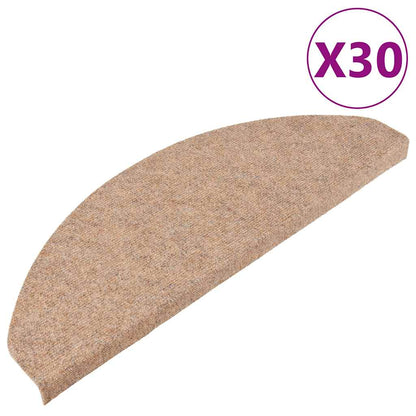 Stair Mats Self-adhesive 30 pcs Beige 65x22,5x3,5 cm