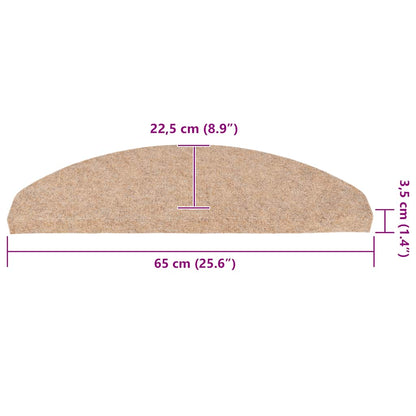 Stair Mats Self-adhesive 30 pcs Beige 65x22,5x3,5 cm