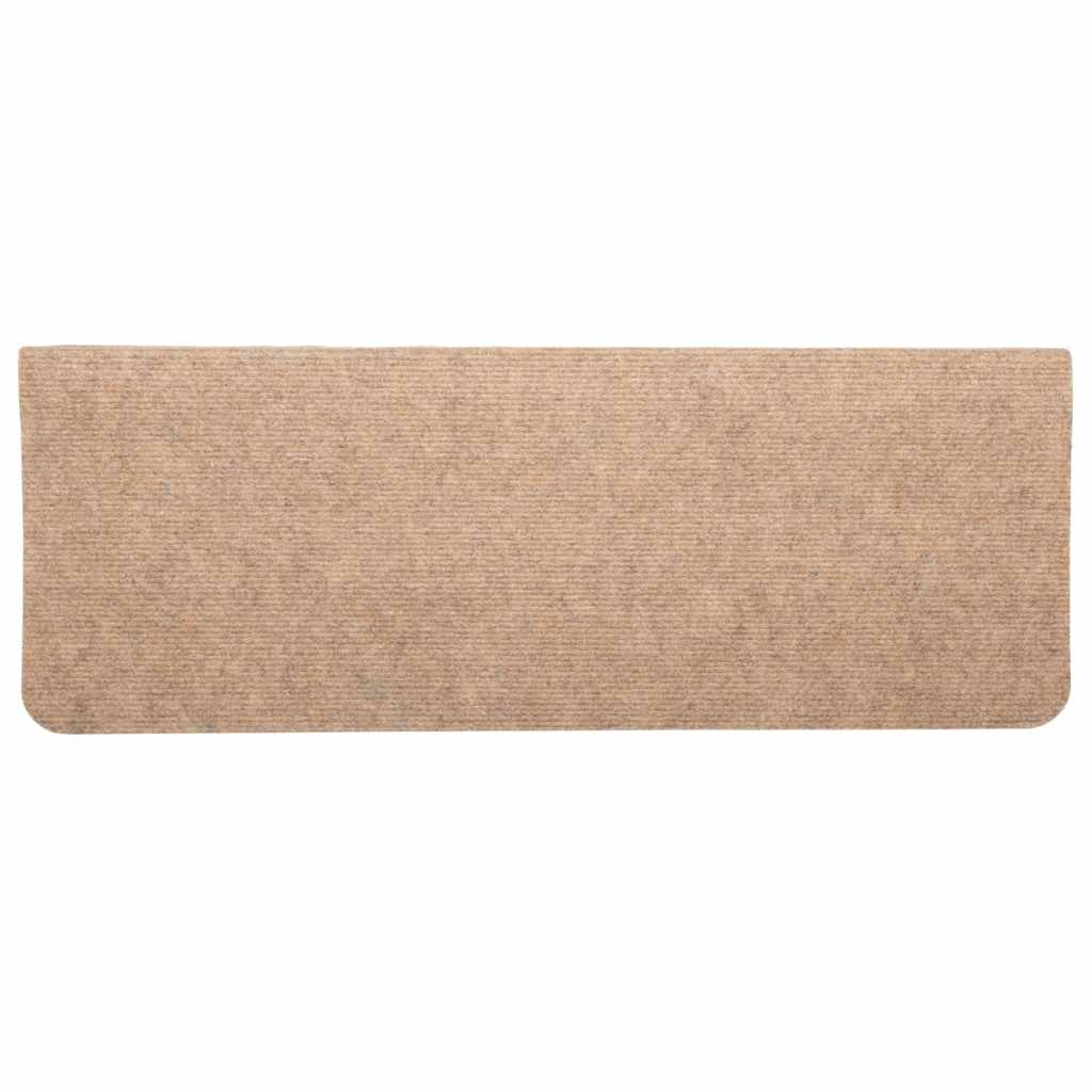 Stair Mats Self-adhesive 30 pcs Beige 65x24,5x3,5 cm