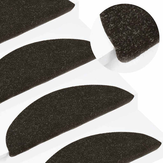 Stair Mats Self-adhesive 30 pcs Anthracite 56x17x3 cm