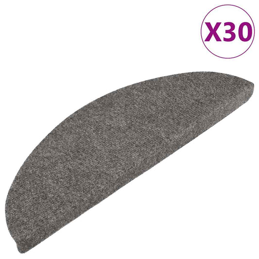 Stair Mats Self-adhesive 30 pcs Grey 56x17x3 cm