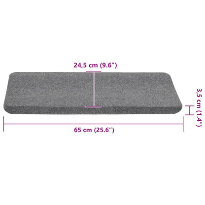 Stair Mats Self-adhesive 30 pcs Grey 65x24,5x3,5 cm
