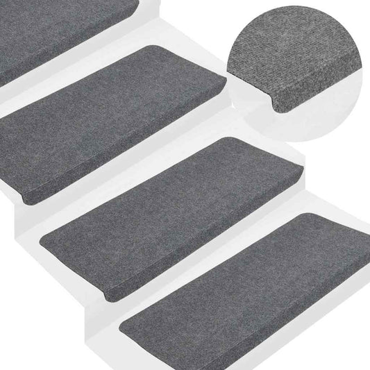 Stair Mats Self-adhesive 30 pcs Grey 65x24,5x3,5 cm