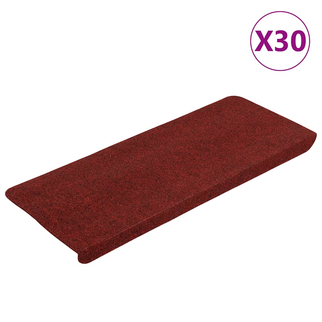 Stair Mats Self-adhesive 30 pcs Red 65x22,5x3,5 cm