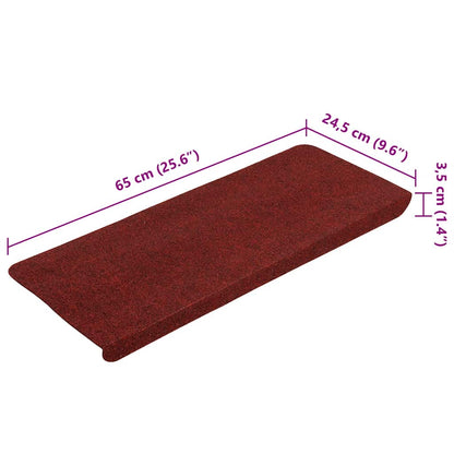 Stair Mats Self-adhesive 30 pcs Red 65x22,5x3,5 cm