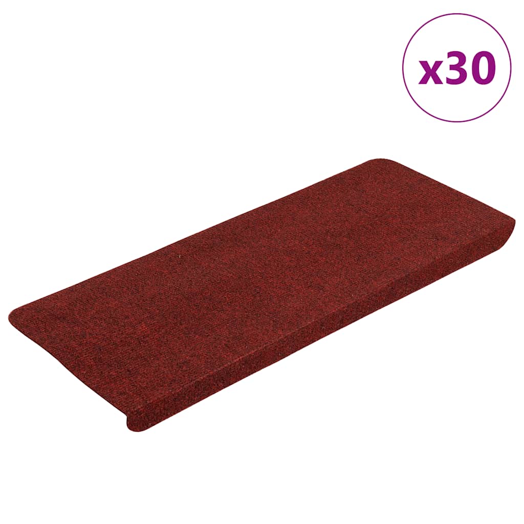 Stair Mats Self-adhesive 30 pcs Red 65x24,5x3,5 cm