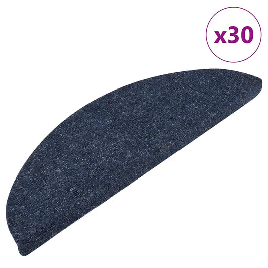 Stair Mats Self-adhesive 30 pcs Blue 56x17x3 cm