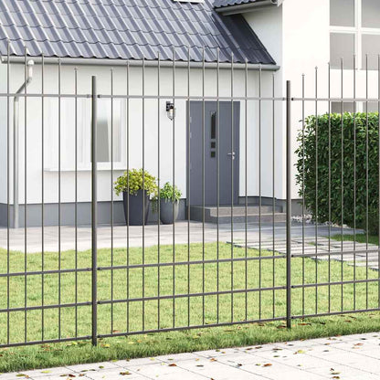 Garden Fence 2 pcs Grey 170 x 225 cm Powder-Coated Steel