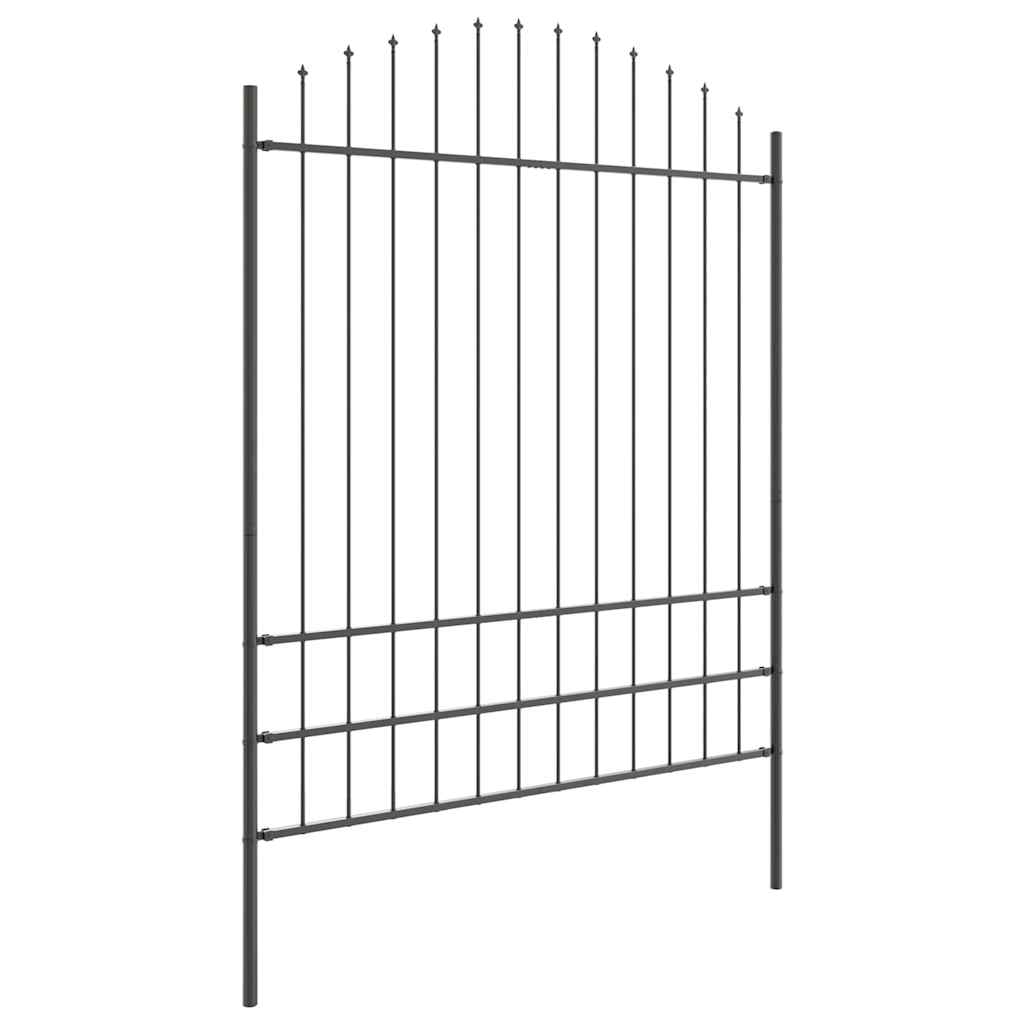Garden Fence 2 pcs Grey 170 x 225 cm Powder-Coated Steel