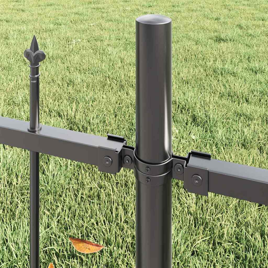 Garden Fence 3 pcs Grey 170 x 140 cm Powder-Coated Steel