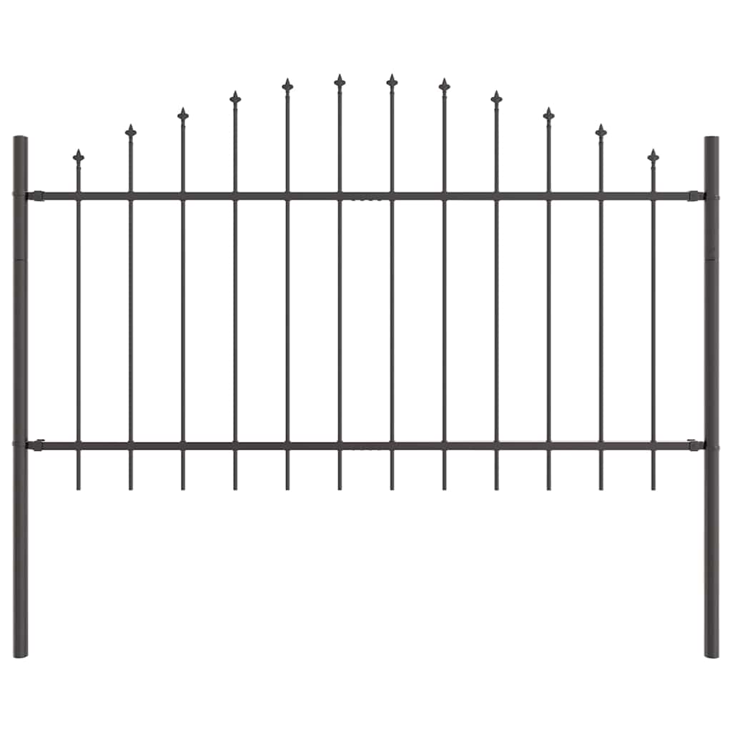 Garden Fence 3 pcs Grey 170 x 140 cm Powder-Coated Steel