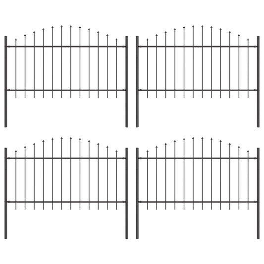 Garden Fence WOERDEN 4 pcs 170 x 140 cm Powder-Coated Steel