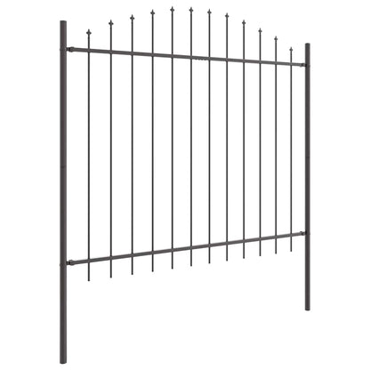 Garden Fence 4 pcs Grey 170 x 165 cm Powder-Coated Steel