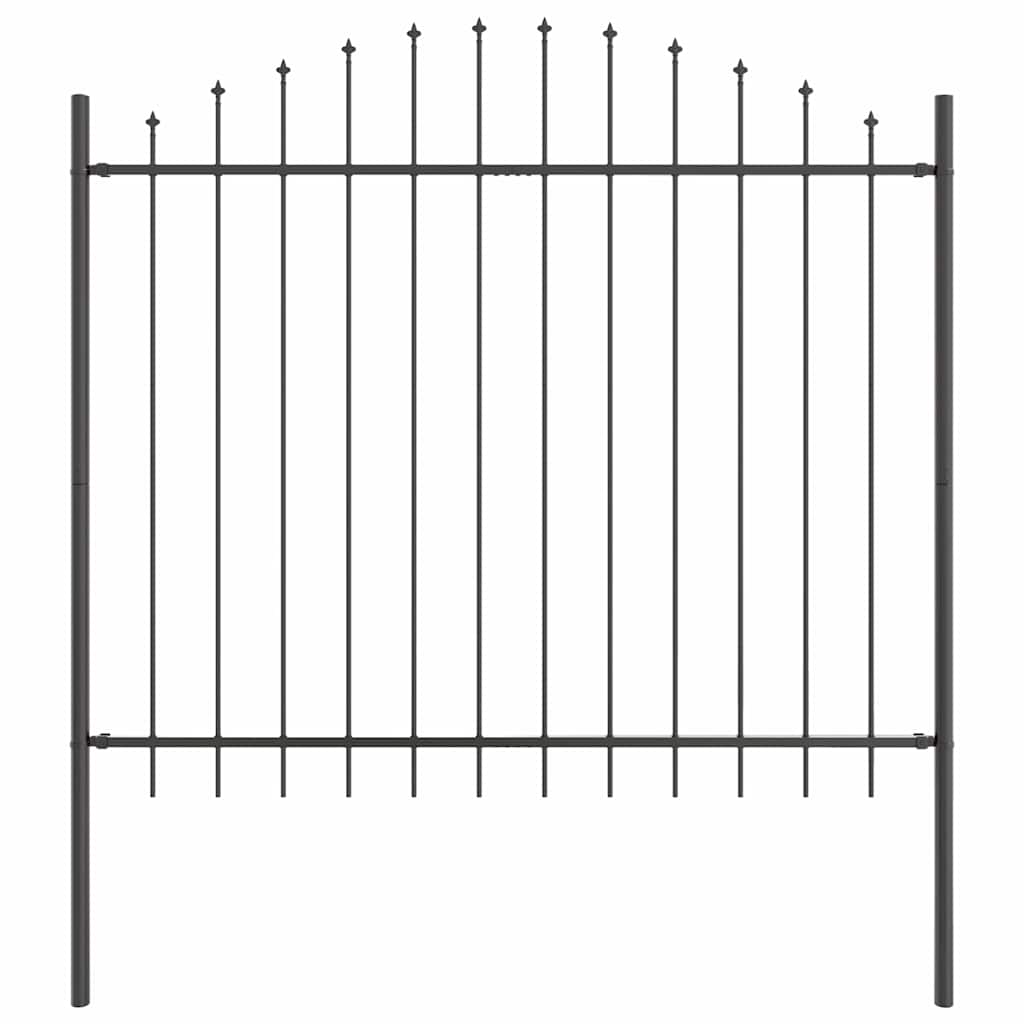 Garden Fence 4 pcs Grey 170 x 165 cm Powder-Coated Steel