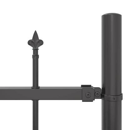 Garden Fence 4 pcs Grey 170 x 190 cm Powder-Coated Steel