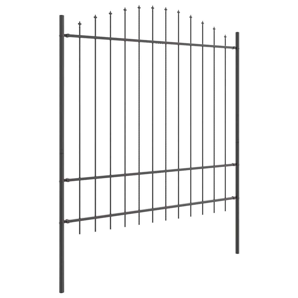 Garden Fence 4 pcs Grey 170 x 215 cm Powder-Coated Steel