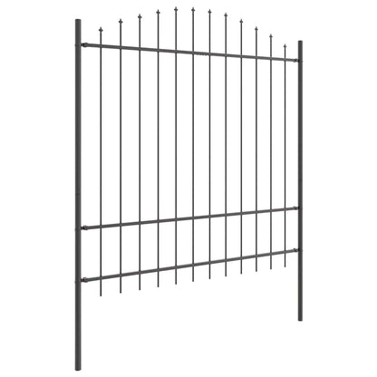 Garden Fence 4 pcs Grey 170 x 215 cm Powder-Coated Steel