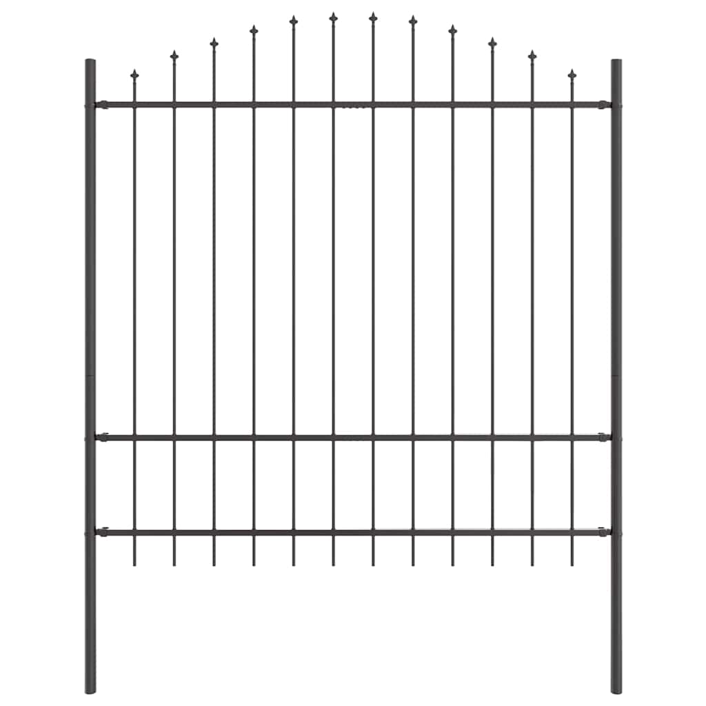Garden Fence 4 pcs Grey 170 x 215 cm Powder-Coated Steel