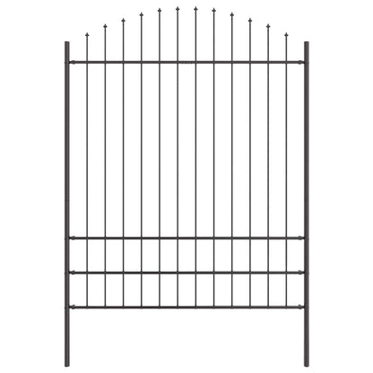 Garden Fence 4 pcs Grey 170 x 225 cm Powder-Coated Steel