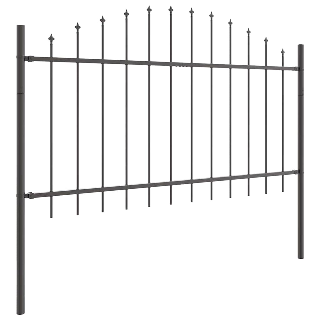Garden Fence 5 pcs Grey 170 x 140 cm Powder-Coated Steel