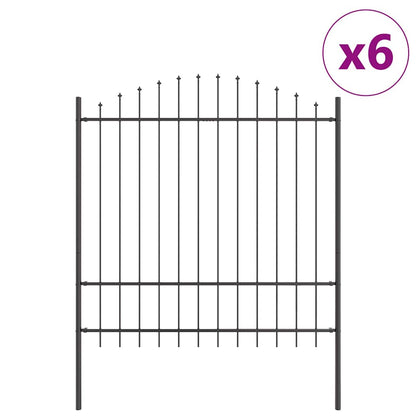 Garden Fence 6 pcs Grey 170 x 215 cm Powder-Coated Steel