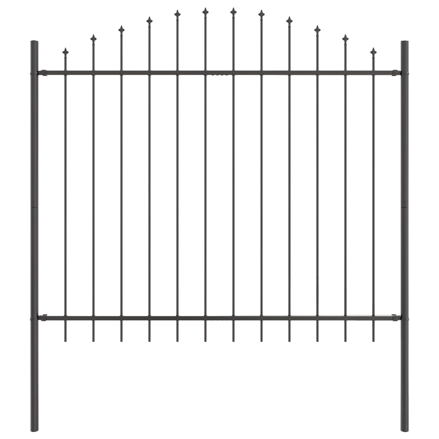 Garden Fence 7 pcs Grey 170 x 190 cm Powder-Coated Steel