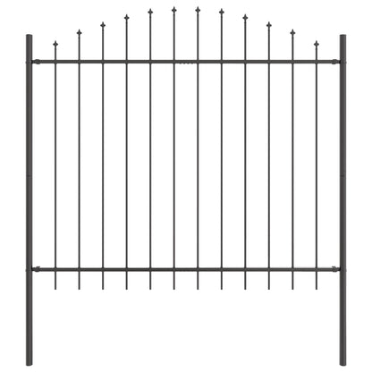 Garden Fence 7 pcs Grey 170 x 190 cm Powder-Coated Steel