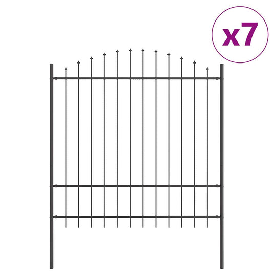 Garden Fence WOERDEN 7 pcs 170 x 215 cm Powder-Coated Steel