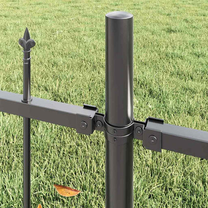 Garden Fence 8 pcs Grey 170 x 140 cm Powder-Coated Steel