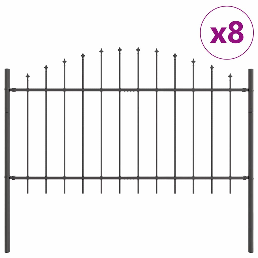 Garden Fence WOERDEN 8 pcs 170 x 140 cm Powder-Coated Steel