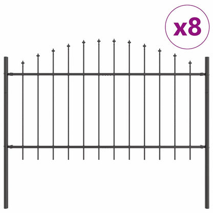 Garden Fence WOERDEN 8 pcs 170 x 140 cm Powder-Coated Steel