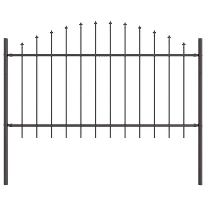 Garden Fence 8 pcs Grey 170 x 140 cm Powder-Coated Steel