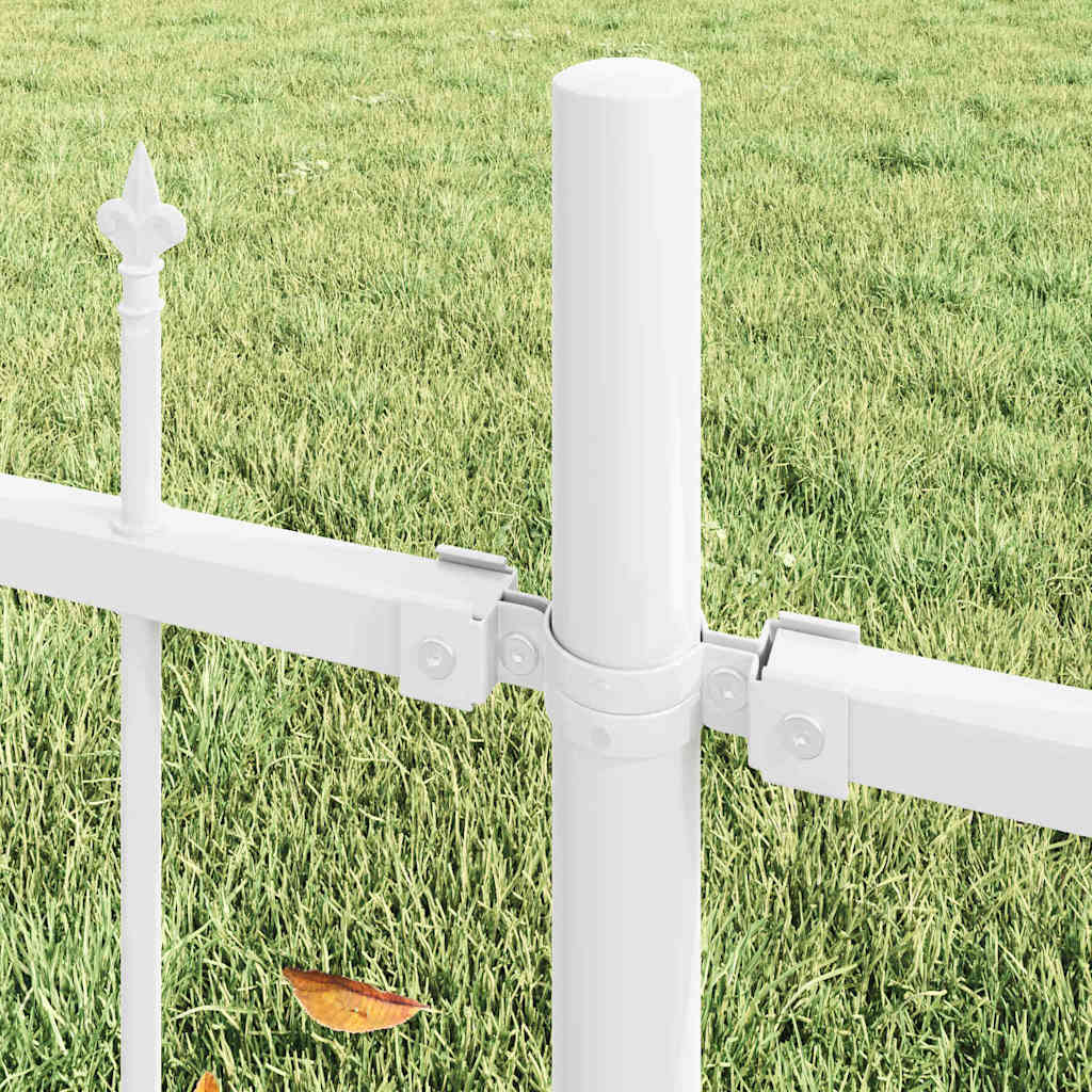 Garden Fence 3 pcs White 170 x 165 cm Powder-Coated Steel