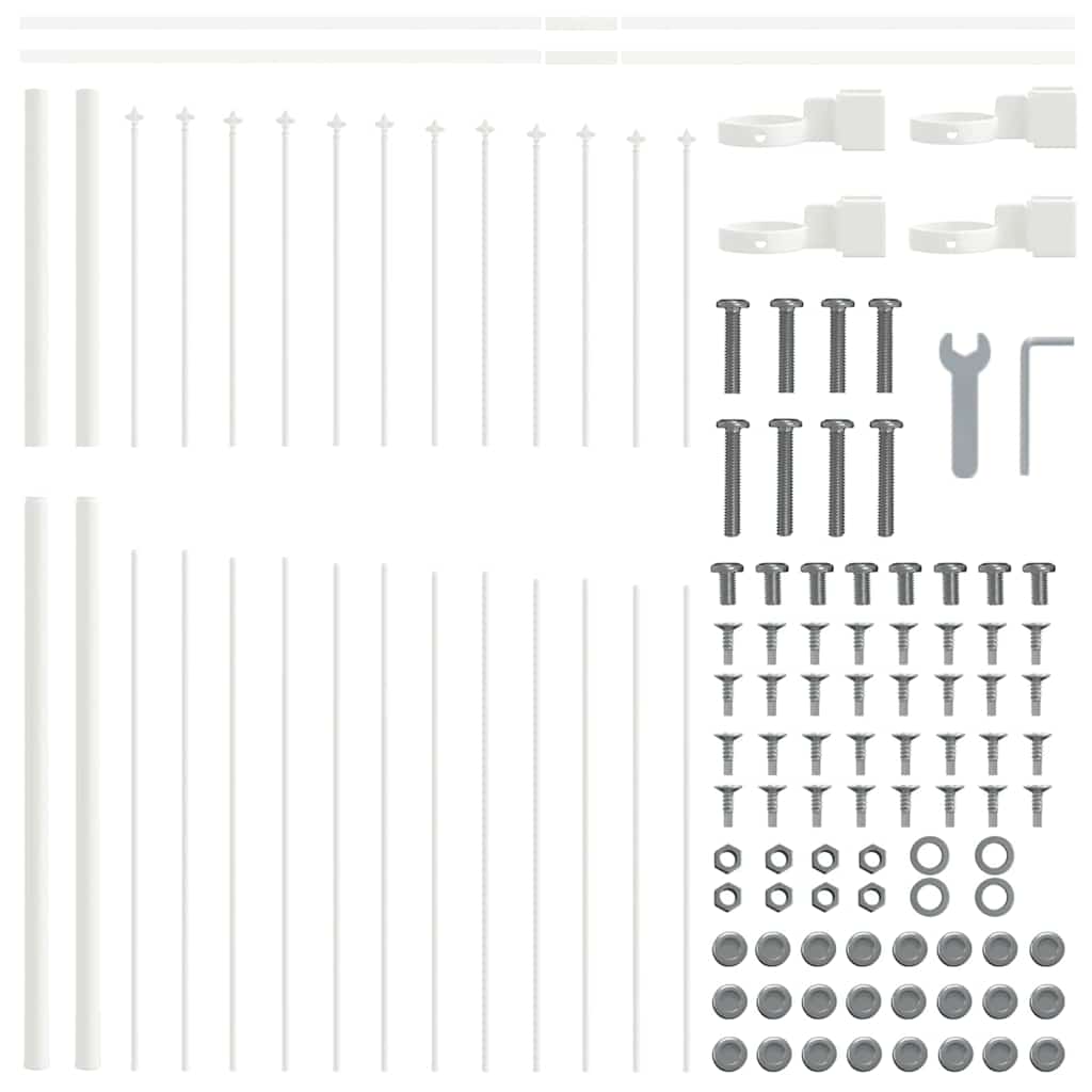 Garden Fence 3 pcs White 170 x 165 cm Powder-Coated Steel