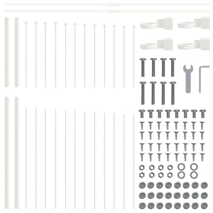 Garden Fence 3 pcs White 170 x 165 cm Powder-Coated Steel