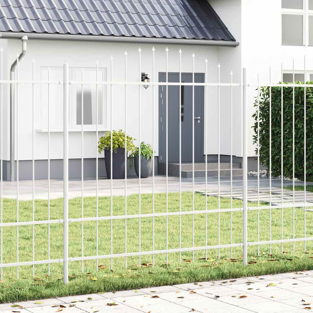 Garden Fence 3 pcs White 170 x 215 cm Powder-Coated Steel