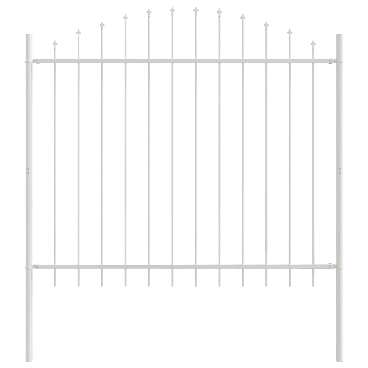 Garden Fence 4 pcs White 170 x 165 cm Powder-Coated Steel