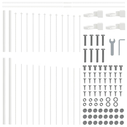 Garden Fence 4 pcs White 170 x 165 cm Powder-Coated Steel
