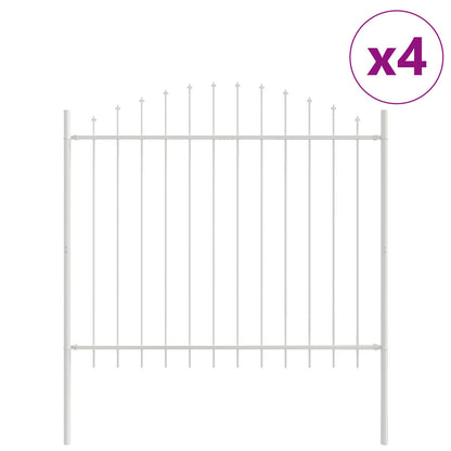 Garden Fence 4 pcs White 170 x 165 cm Powder-Coated Steel