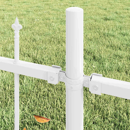 Garden Fence 6 pcs White 170 x 225 cm Powder-Coated Steel
