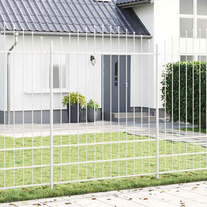 Garden Fence 6 pcs White 170 x 225 cm Powder-Coated Steel