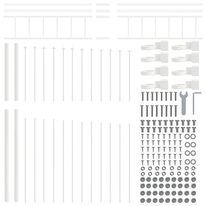 Garden Fence 6 pcs White 170 x 225 cm Powder-Coated Steel
