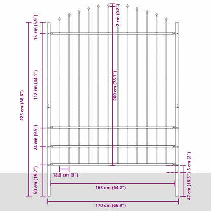 Garden Fence 6 pcs White 170 x 225 cm Powder-Coated Steel