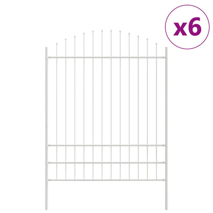 Garden Fence 6 pcs White 170 x 225 cm Powder-Coated Steel