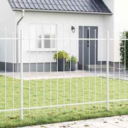 Garden Fence 7 pcs White 170 x 165 cm Powder-Coated Steel