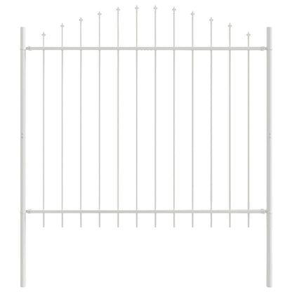 Garden Fence 8 pcs White 170 x 165 cm Powder-Coated Steel