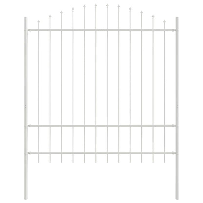 Garden Fence 8 pcs White 170 x 215 cm Powder-Coated Steel