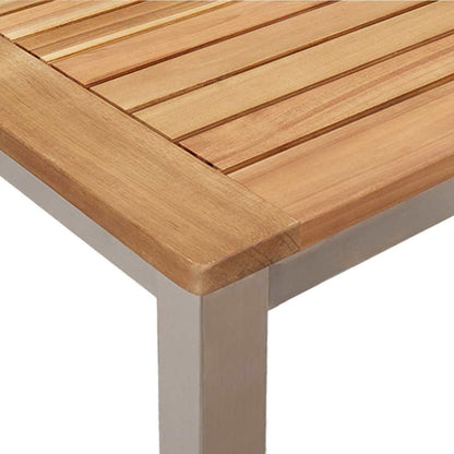 Outdoor Dining Set 3 pcs Solid Acacia Wood and Stainless Steel