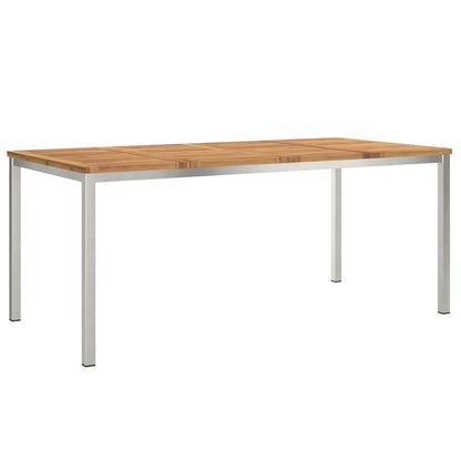 Outdoor Dining Set 5 pcs Solid Acacia Wood and Stainless Steel